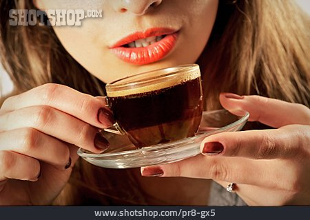 
                Junge Frau, Kaffee, Genuss, Espresso                   