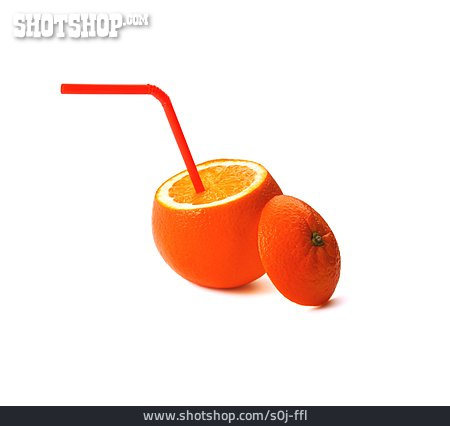 
                Orange, Strohhalm                   