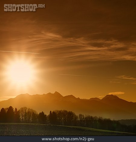 
                Sonnenuntergang, Bayrische Alpen                   