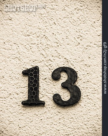 
                Hausnummer, Dreizehn, 13                   