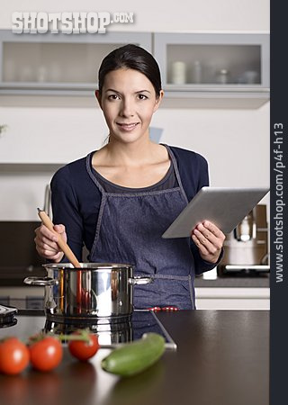 
                Kochen, Hausfrau, Tablet-pc                   