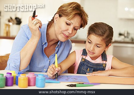 
                Grandmother, Fun & Games, Painting, Grandchild                   