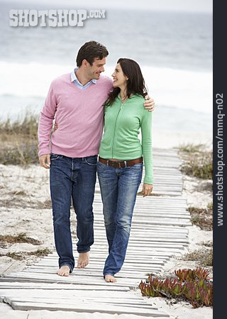 
                Beach Walking, Couple                   