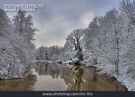 
                Landschaft, Winter, Spree, Niederlausitz                   