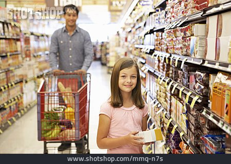 
                Vater, Einkaufen, Tochter, Supermarkt                   