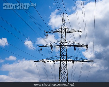 
                Strommast, Stromnetz, Stromproduktion                   