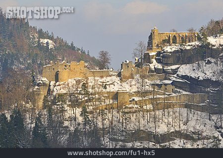 
                Winter, Burgruine, Burg Oybin                   