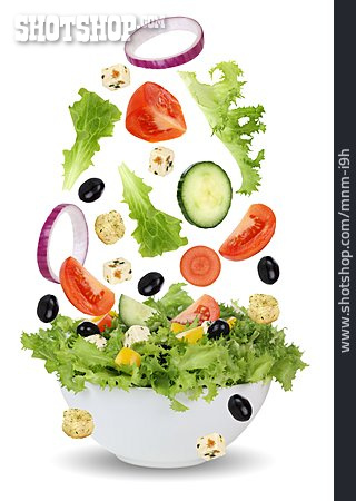 
                Salat, Salatschüssel, Griechischer Salat                   