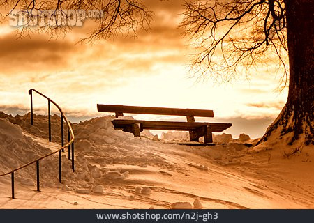 
                Winter, Verschneit, Sitzbank                   