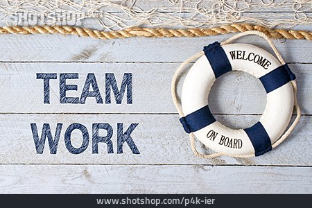 
                Teamarbeit, Zusammenarbeit, Rettungsring                   