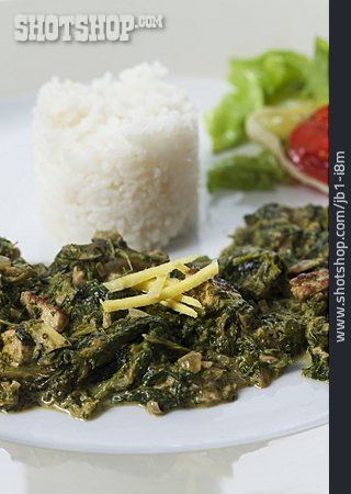 
                Indische Küche, Currygericht, Spinat-curry                   