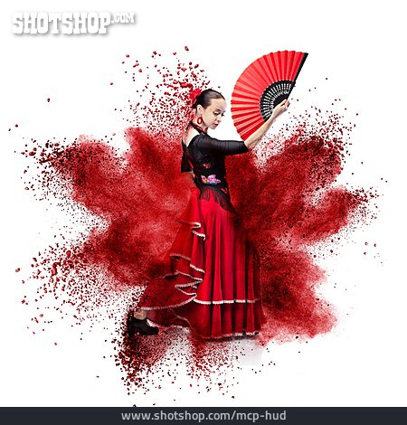 
                Junge Frau, Flamenco, Tänzerin, Flamencotänzerin                   