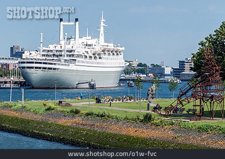 
                Hafen, Kreuzfahrtschiff, Rotterdam                   