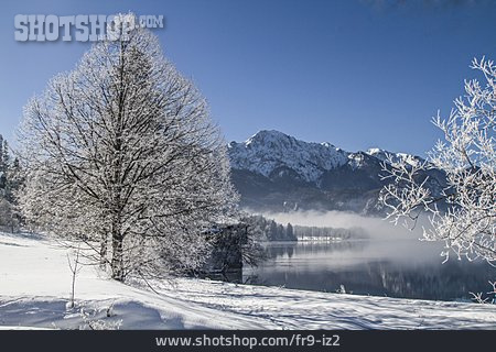 
                Winterlandschaft, Oberbayern, Kochelsee                   