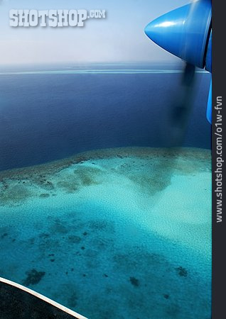 
                Flugzeug, Flug, Malediven, Atoll                   