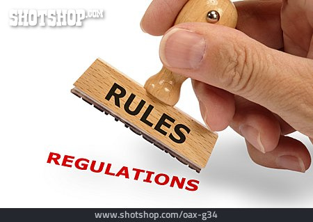 
                Regeln, Holzstempel, Verordnung                   