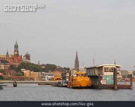
                Hafen, Hamburg, Elbe, Bootssteg                   