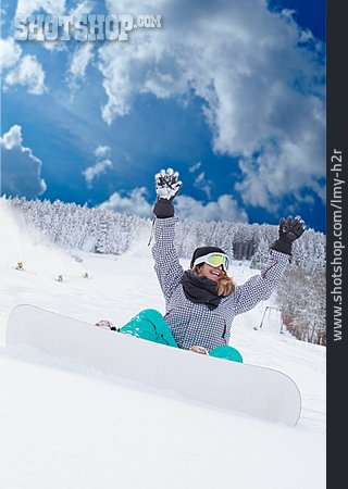 
                Frau, Wintersport, Snowboard, Snowboarderin                   