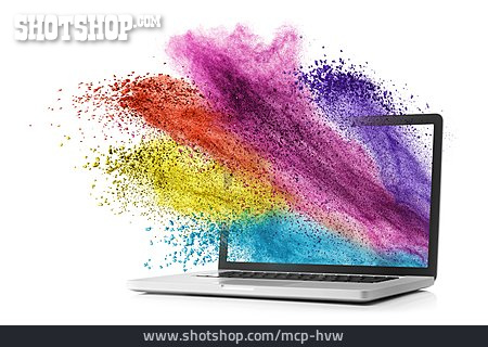 
                Laptop, Farbexplosion                   