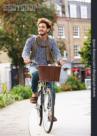 
                Young Man, Bicycle, Ecologically, Cyclists                   