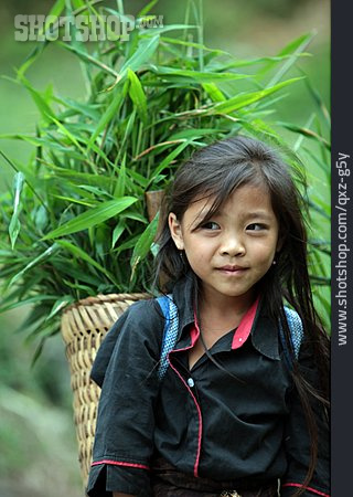 
                Mädchen, Ländlich, Laos                   