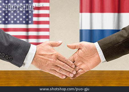 
                Zusammenarbeit, Usa, Holland, Vereinbarung                   