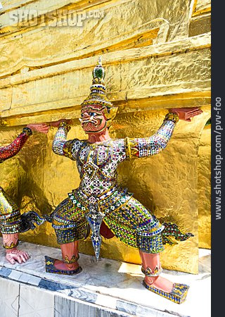 
                Wat Phra Kaeo, Karyatide, Karyatidestatue                   
