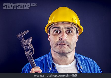 
                Construction Worker, Craftsman, Pipe Wrench                   