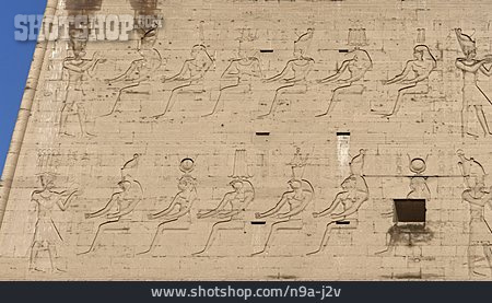
                ägypten, Relief, Tempel Von Edfu                   