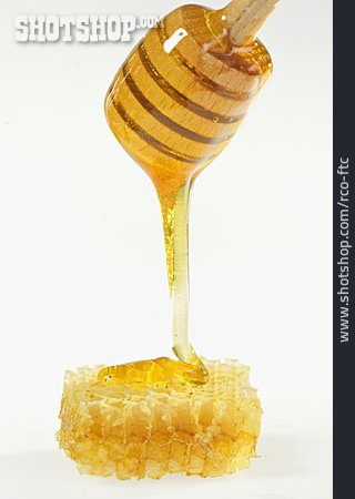 
                Honig, Honigwabe, Honiglöffel                   