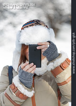 
                Winter, Fotografieren, Smartphone                   