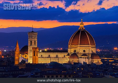 
                Dämmerung, Kathedrale, Florenz, Santa Maria Del Fiore                   
