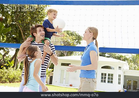 
                Leisure, Playing, Volleyball, Family                   
