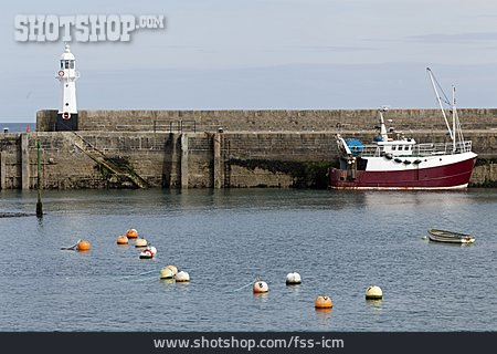
                Leuchtturm, Fischerboot, Cornwall                   