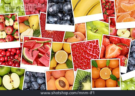 
                Gesunde Ernährung, Obst, Frucht, Fotocollage                   