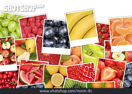 
                Gesunde Ernährung, Obst, Früchte, Fotocollage                   