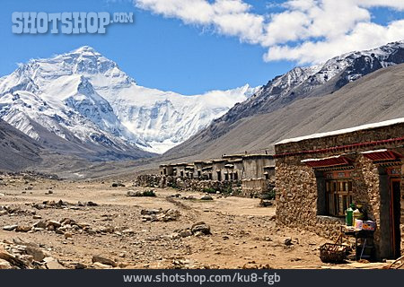 
                Dorf, Himalaya, Mount Everest                   