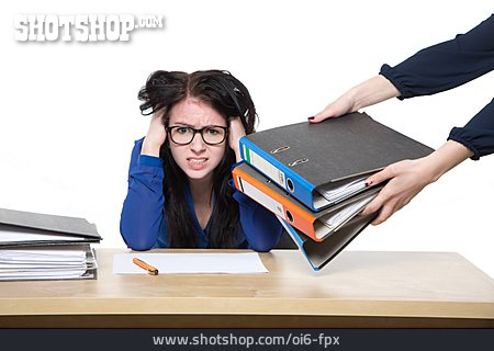 
                Büroangestellte, Belastung, Stress, Burnout                   