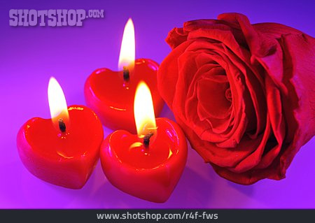 
                Romantik, Kerze, Rosenblüte                   