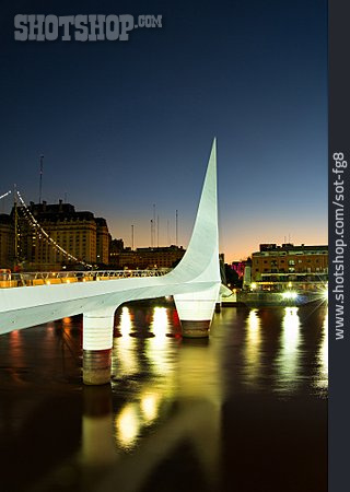 
                Brücke, Fluss, Buenos Aires, Puerto Madero                   