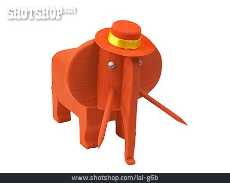 
                Hut, Holzfigur, Elefant                   