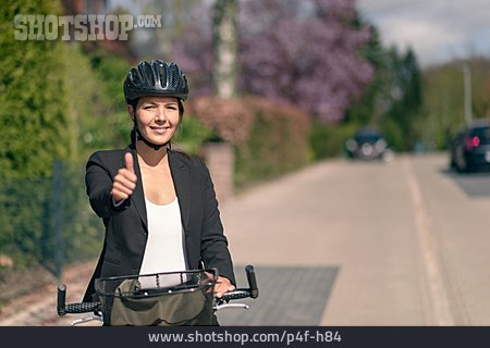 
                Fahrrad, Umweltfreundlich, Daumen Hoch, Arbeitsweg                   