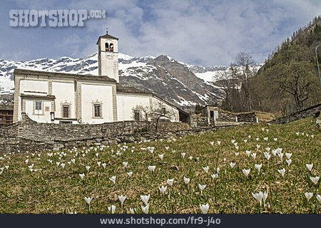 
                Wiese, Kirche, Frühling, Rima San Giuseppe                   