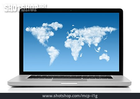 
                Laptop, Internet, Weltkarte                   