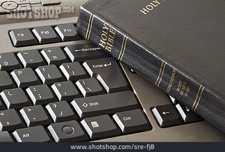 
                Computertastatur, Bibel, Recherche                   