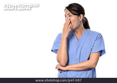 
                Müde, Krankenschwester                   