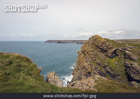
                Steilküste, Cornwall, Keltische See                   