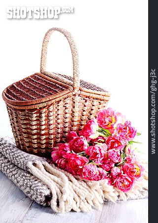 
                Korb, Tulpe, Blumenstrauß                   