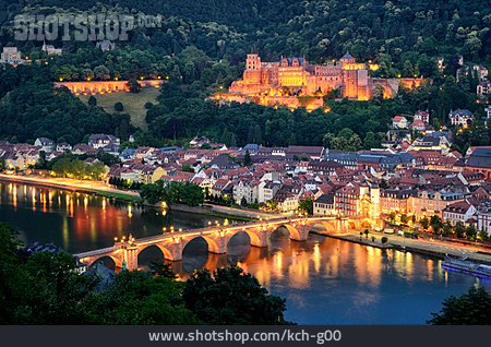 
                Heidelberg, Heidelberger Schloss, Neckar, Alte Brücke                   