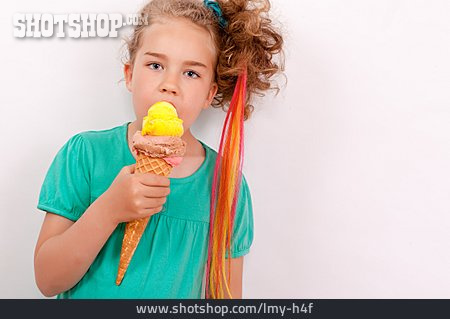
                Kind, Mädchen, Eis, Eiscreme                   